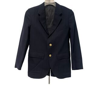 Liz Claiborne Boy's Notch Lapel Blazer Coat Long Sleeve Dark Navy Boy's Size 12